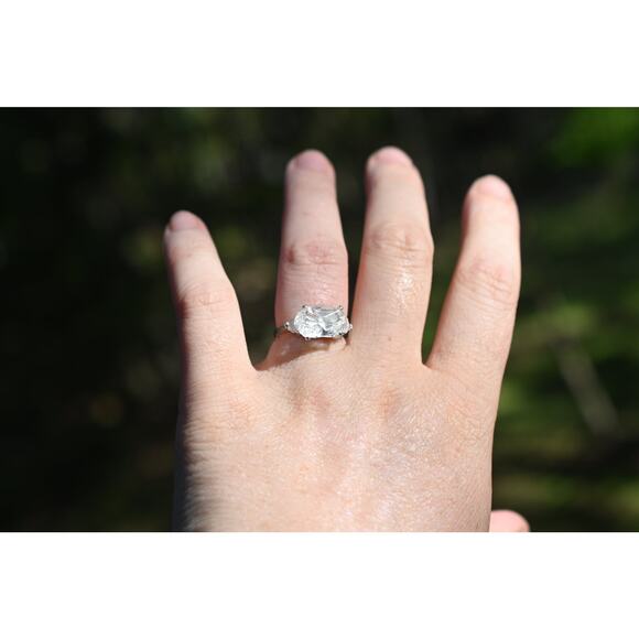 alternative raw diamond engagement rings, raw crystal size 4 5 6 7 8 8 9 10 11 - Picture 3 of 4